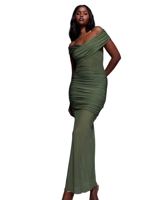 off shoulder maxi dress